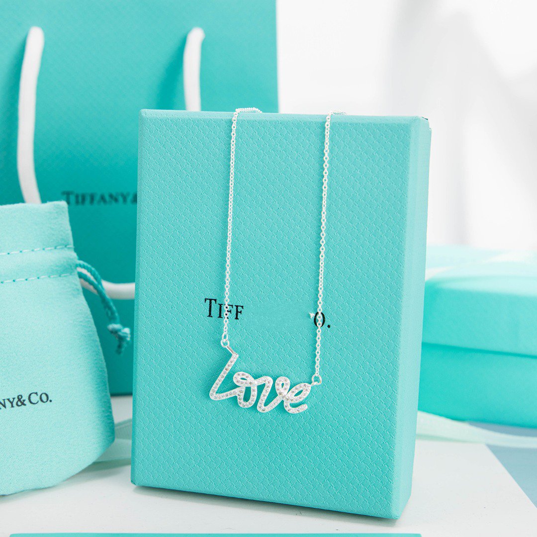 Tiffany Paloma S Graffiti Love Necklace Cubic Zirconia
