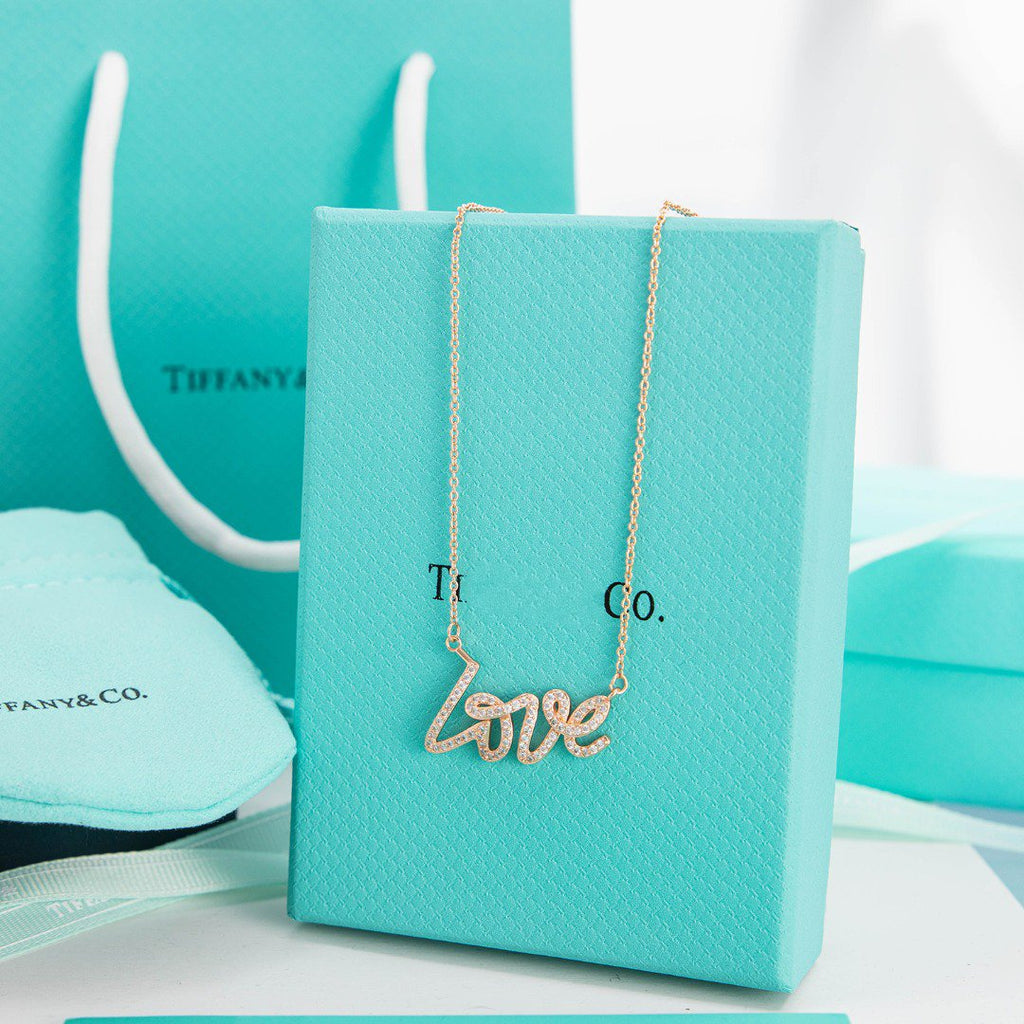 Tiffany Paloma S Graffiti Love Necklace Cubic Zirconia