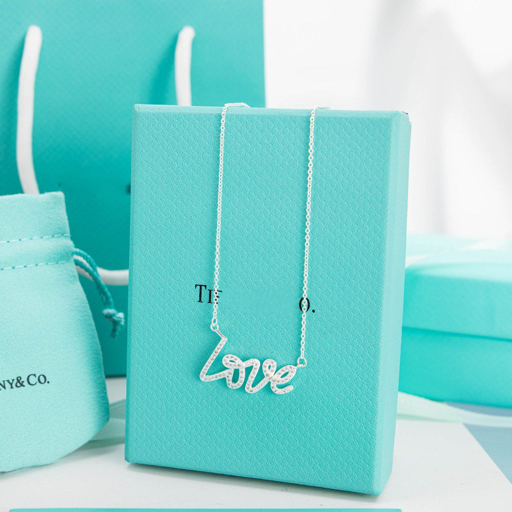Tiffany Paloma S Graffiti Love Necklace Cubic Zirconia