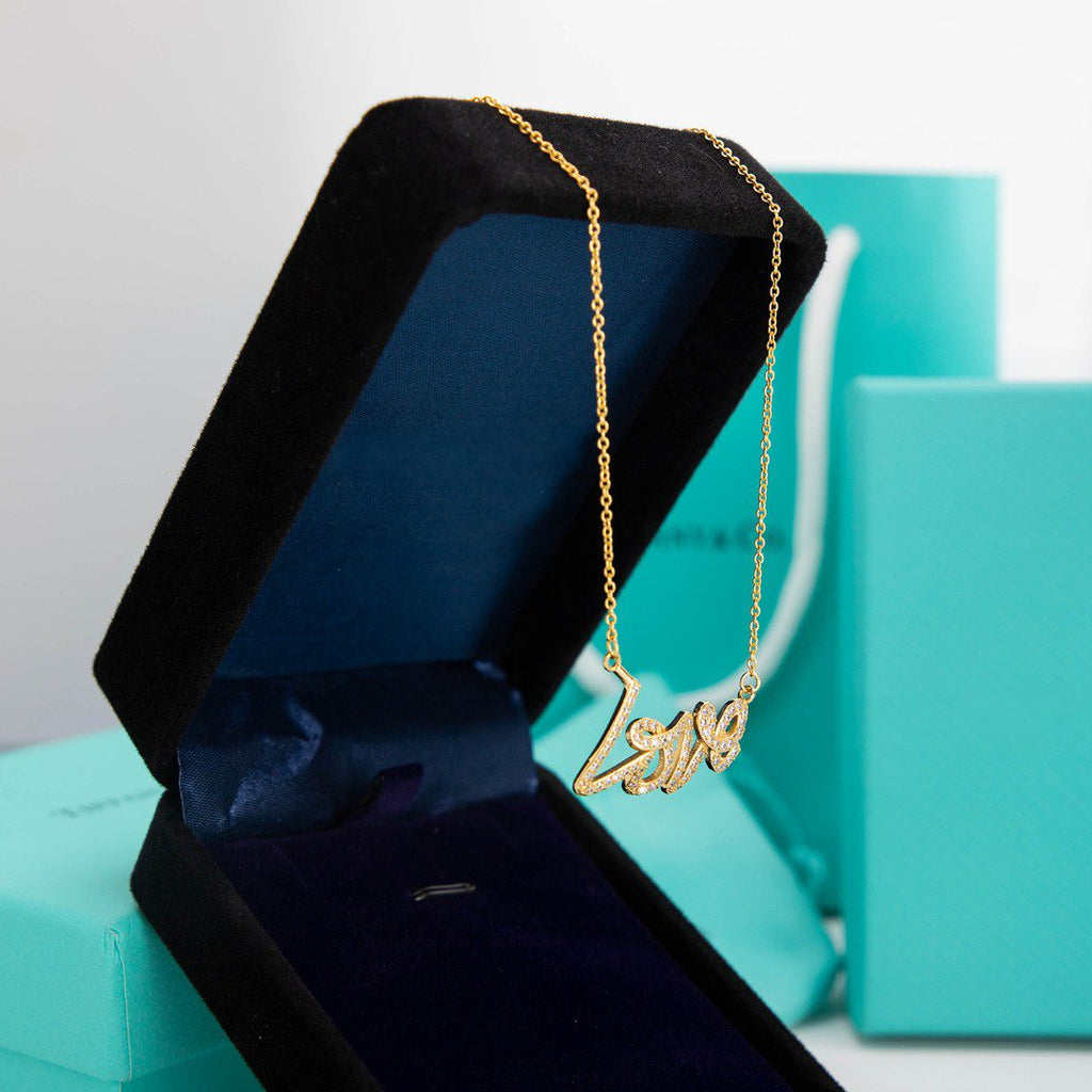 Tiffany Paloma S Graffiti Love Necklace Cubic Zirconia