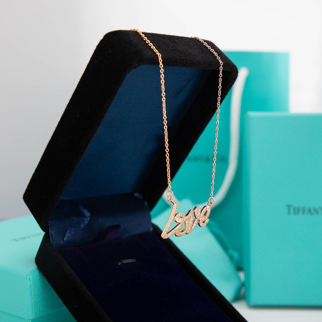 Tiffany Paloma S Graffiti Love Necklace Cubic Zirconia