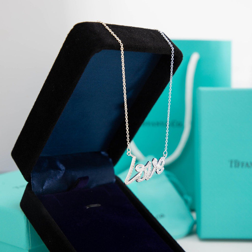 Tiffany Paloma S Graffiti Love Necklace Cubic Zirconia