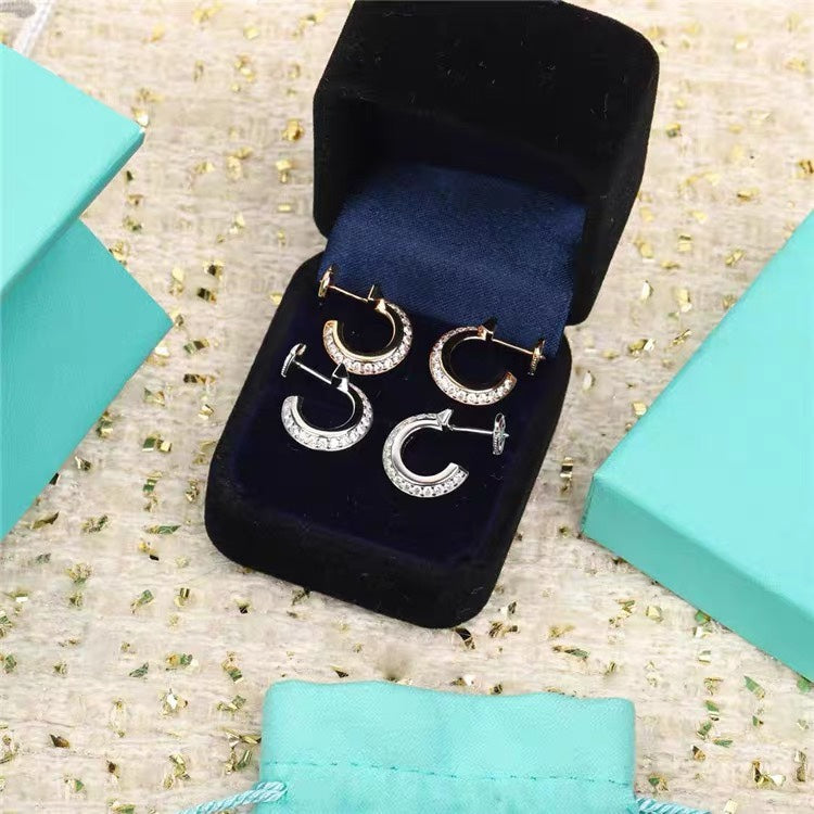 Tiffany Hoop Earrings in Rose Gold with Cubic Zirconia