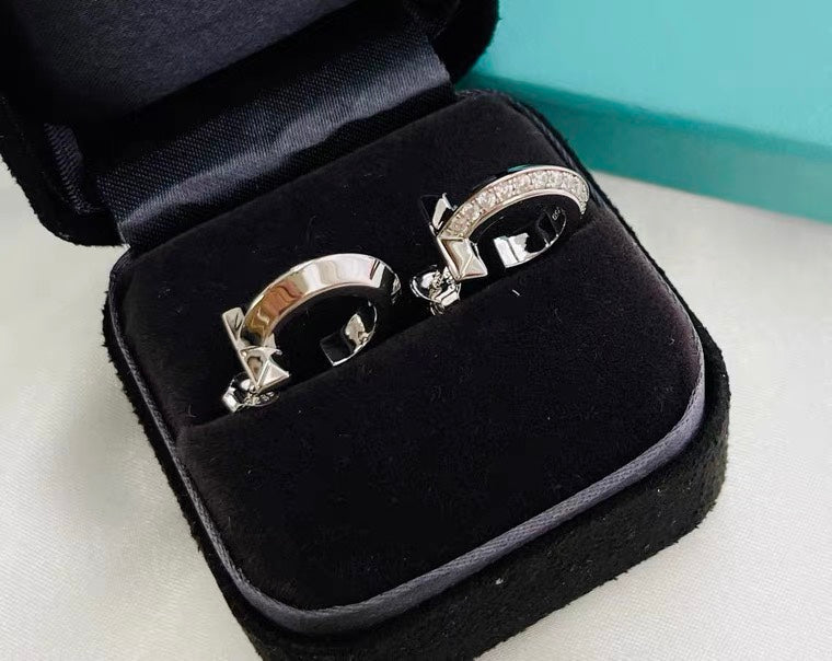 Tiffany Hoop Earrings in Rose Gold with Cubic Zirconia
