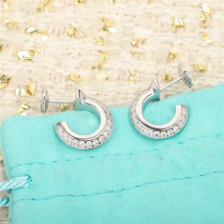 Tiffany Hoop Earrings in Rose Gold with Cubic Zirconia