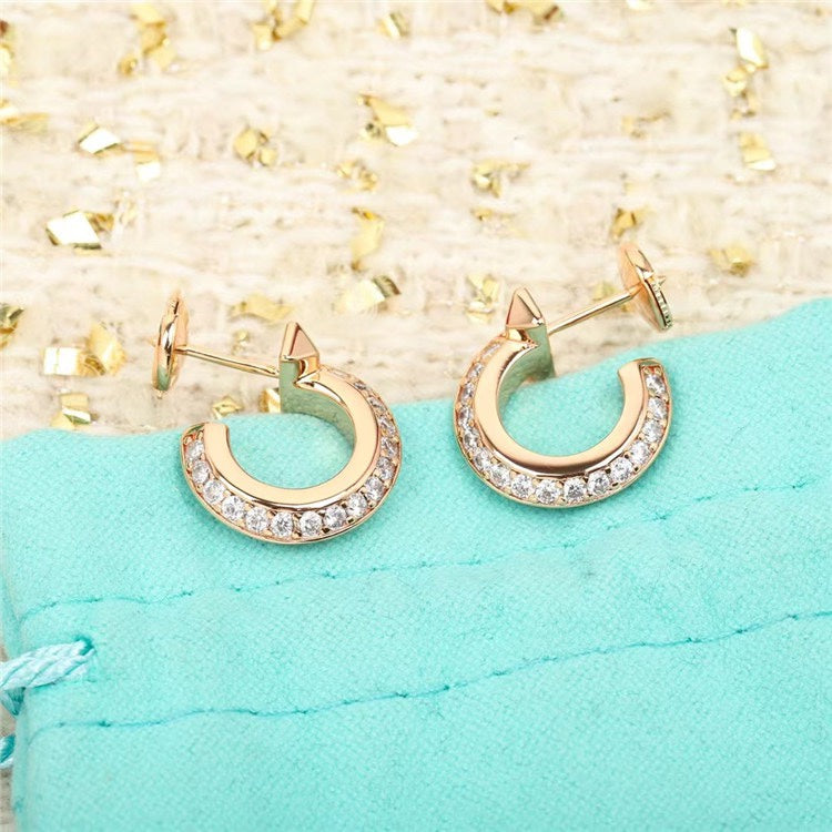 Tiffany Hoop Earrings in Rose Gold with Cubic Zirconia