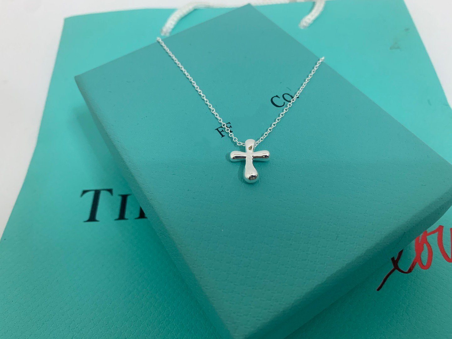 Tiffany Cross Pendant Mini Bare Cross Necklace