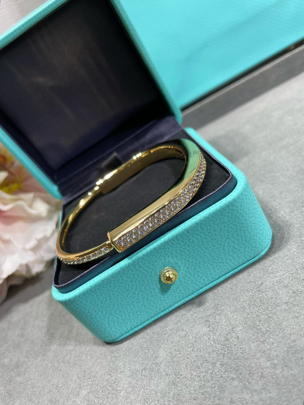 Tiffany Lock Bracelet Cubic Zirconia Paved