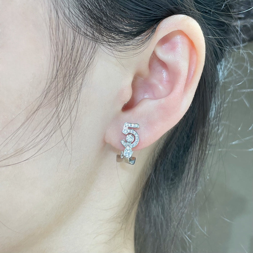 Chanel No5 Cubic Zirconia Stud Earrings