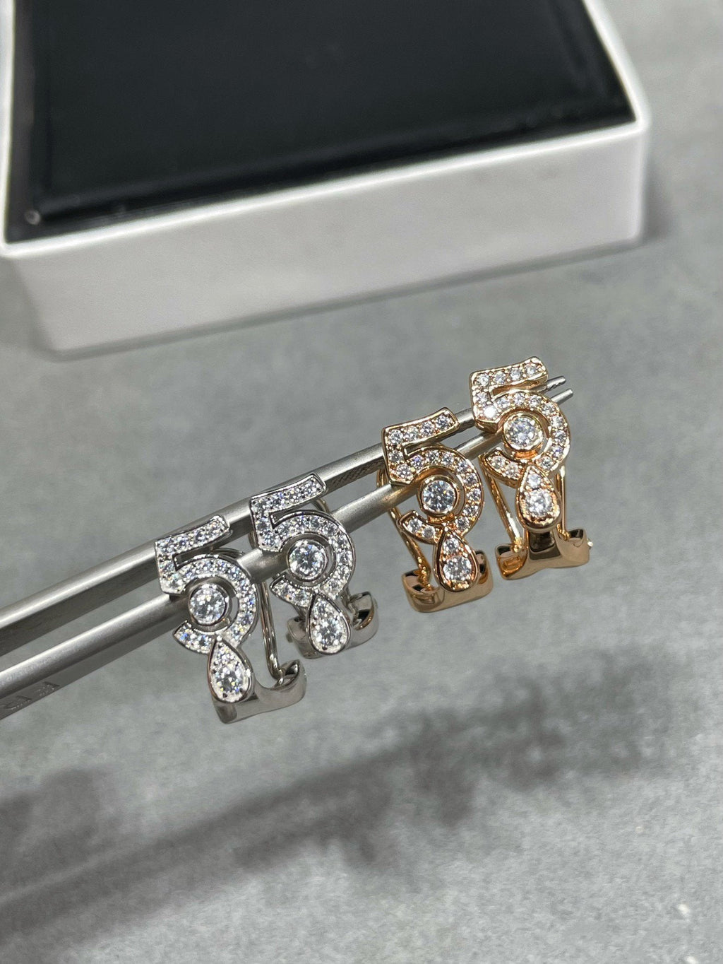 Chanel No5 Cubic Zirconia Stud Earrings
