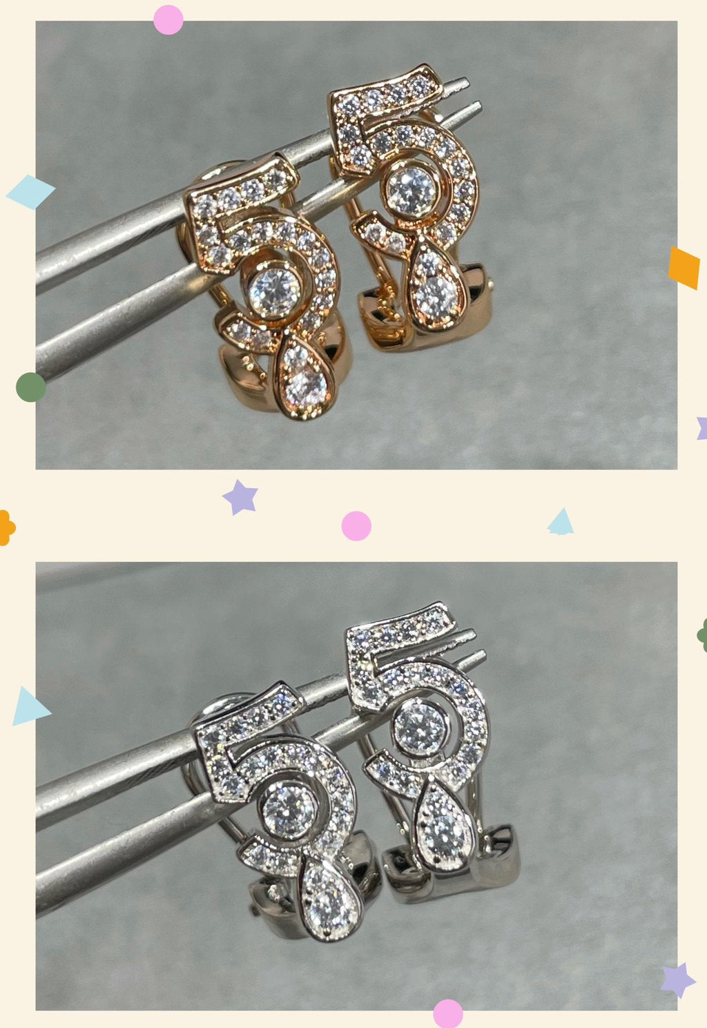Chanel No5 Cubic Zirconia Stud Earrings