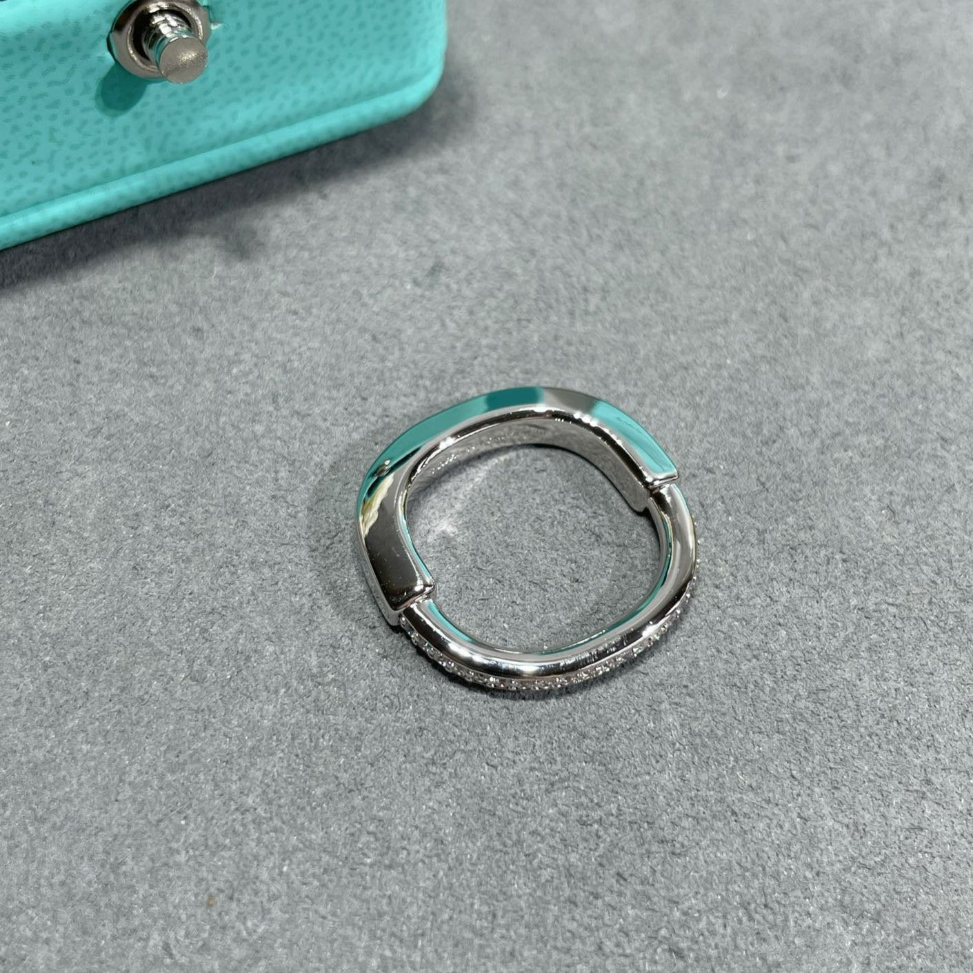 Tiffany Lock Cubic Zirconia Ring