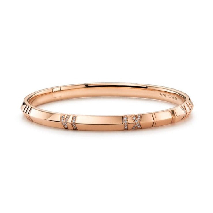 Tiffany Atlas Bracelet 6MM Cubic Zirconia Pink Gold