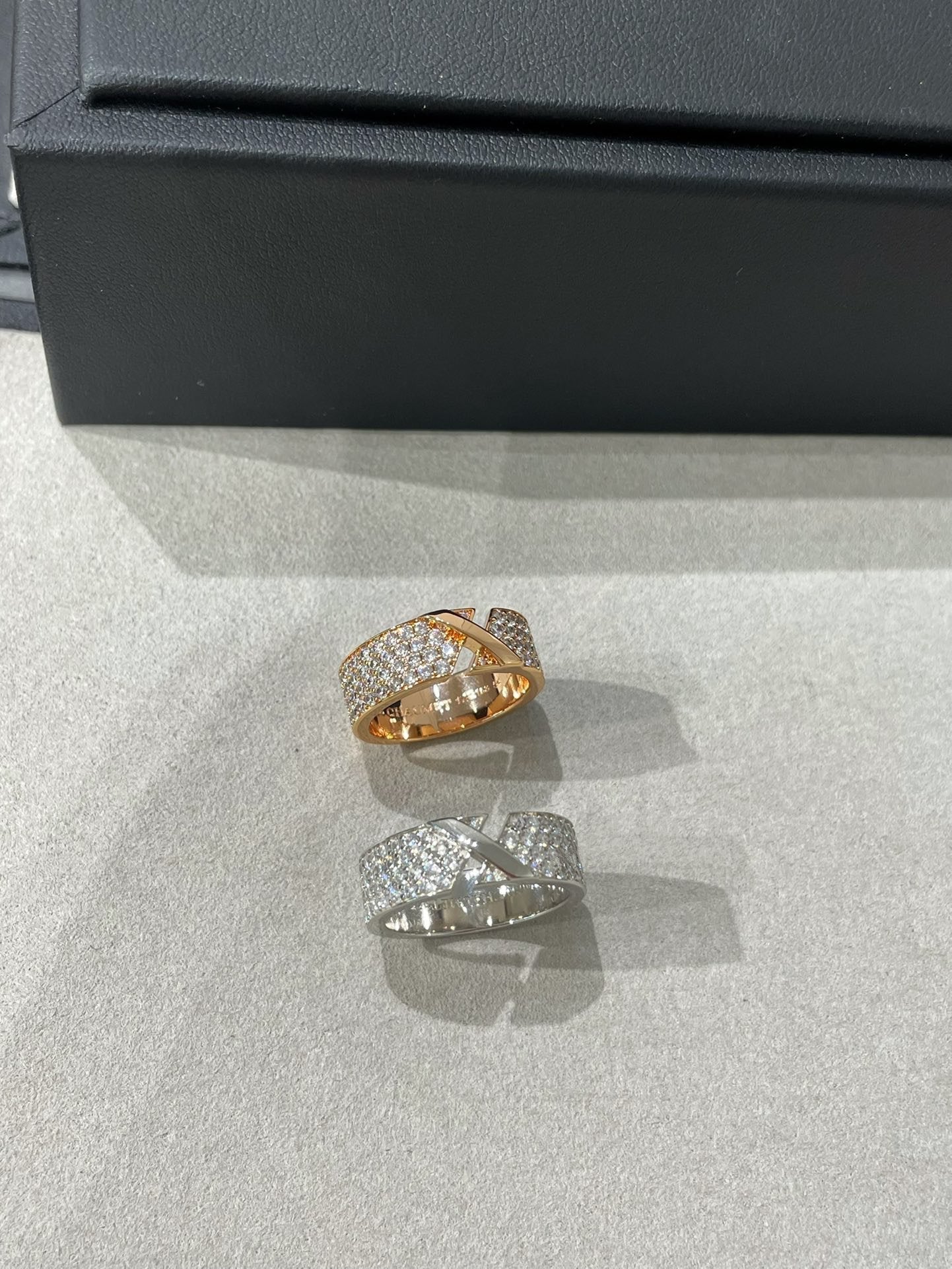 Chaumet Liens Evidence Pink Gold Cubic Zirconia Paved Ring
