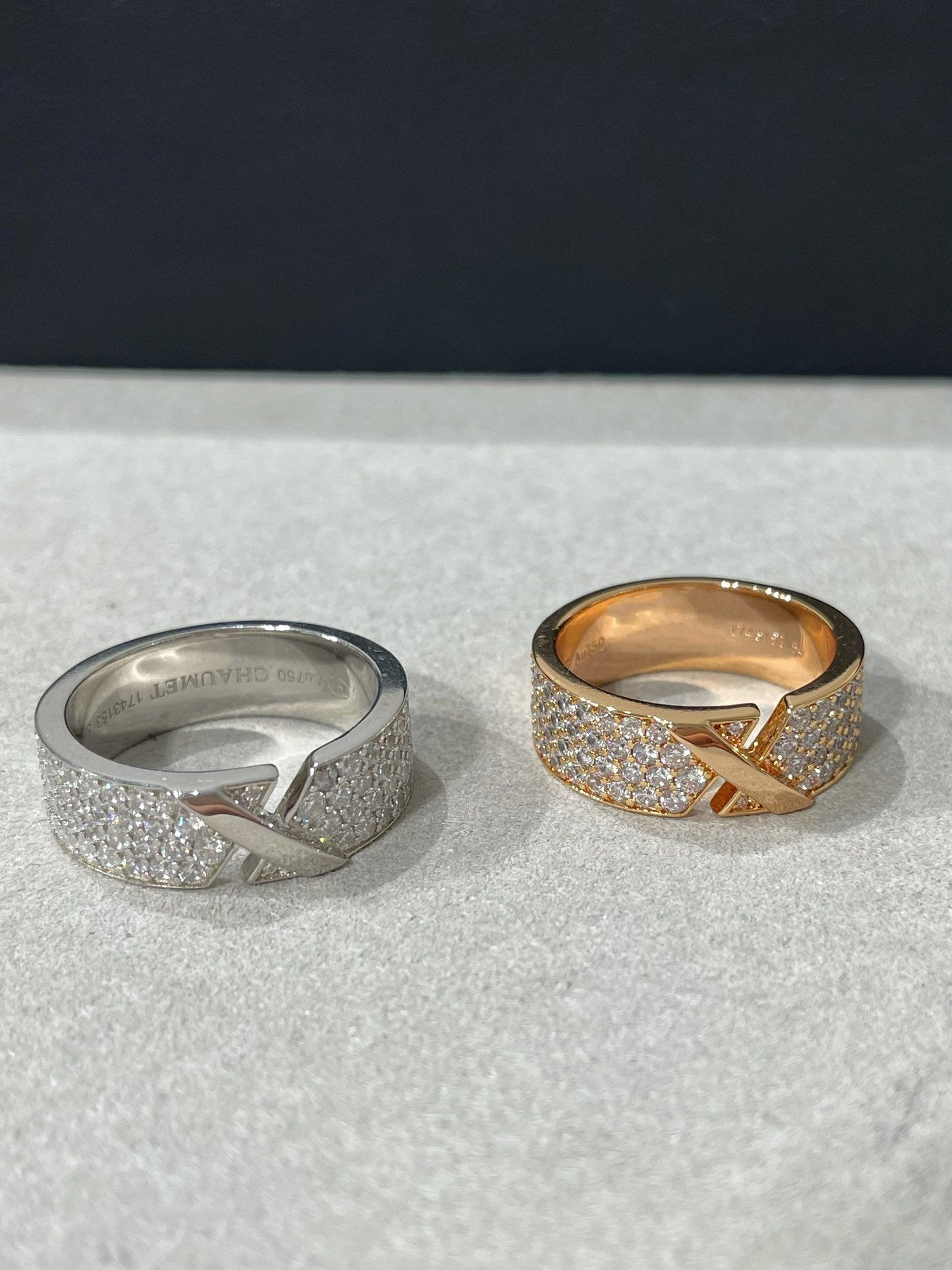 Chaumet Liens Evidence Pink Gold Cubic Zirconia Paved Ring