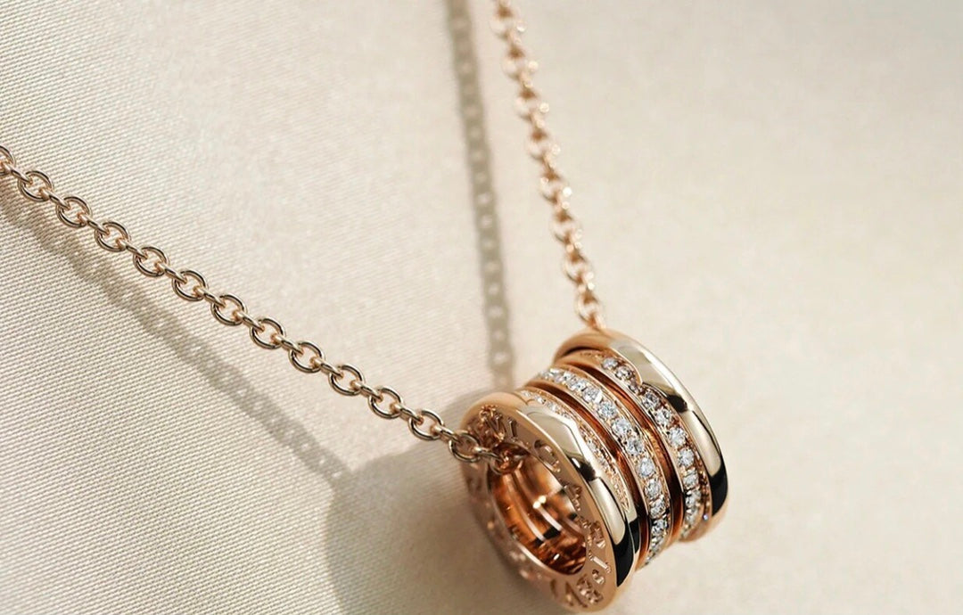 Bvlgari Zero 1 Pink Gold Cubic Zirconia Necklace