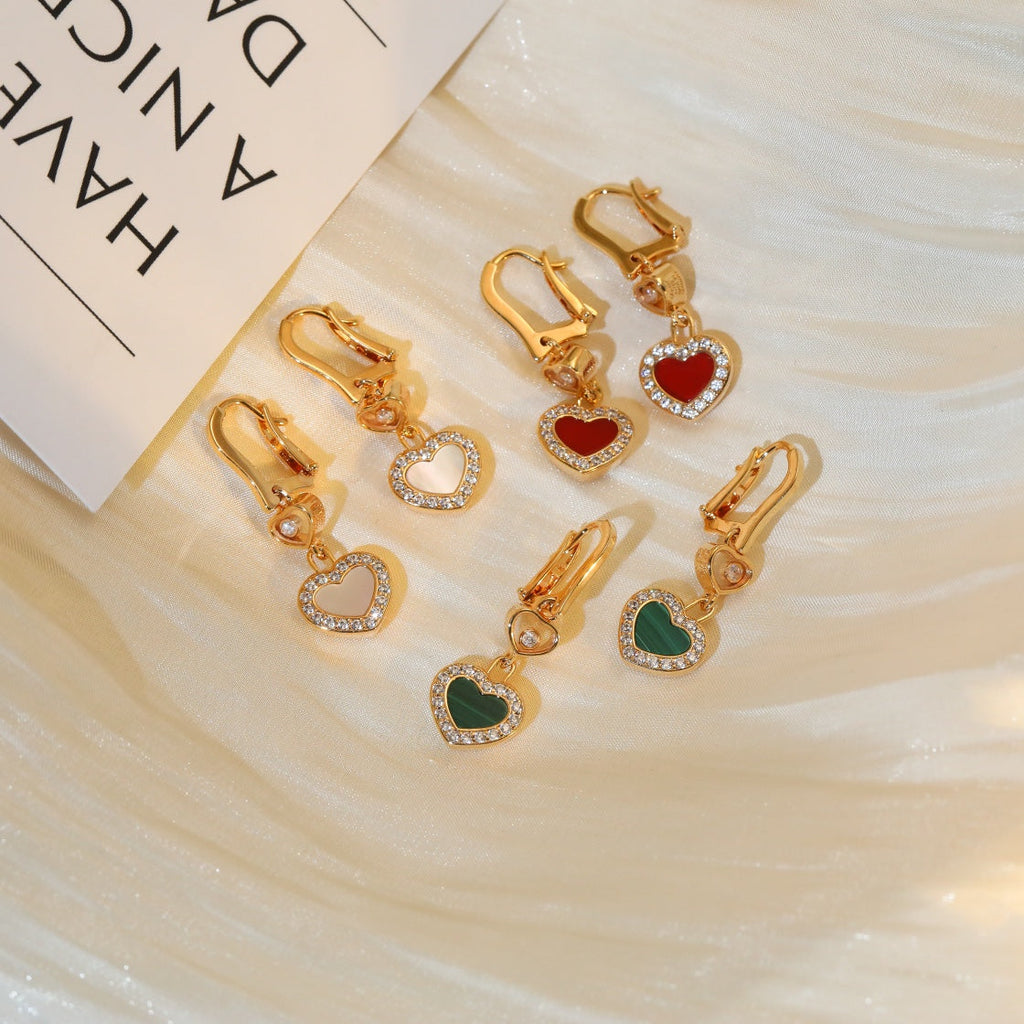 Chopard Happy Heart Cubic Zirconia Pink Gold Earrings