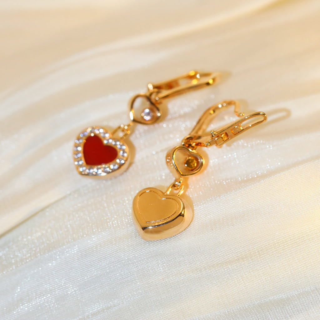 Chopard Happy Heart Cubic Zirconia Pink Gold Earrings