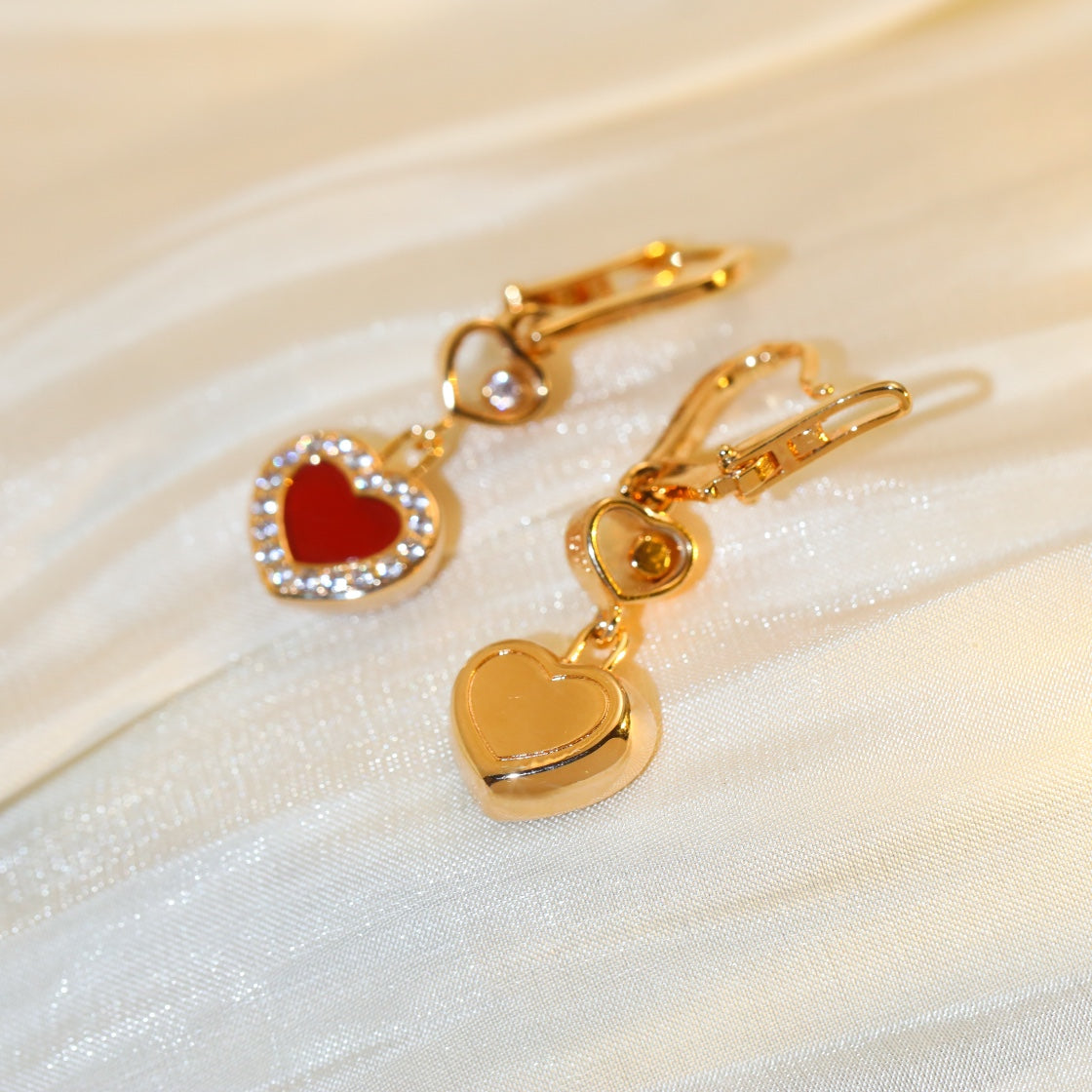 Chopard Happy Heart Cubic Zirconia Pink Gold Earrings