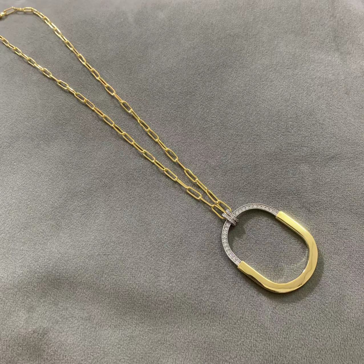 Tiffany Lock Cubic Zirconia Necklace