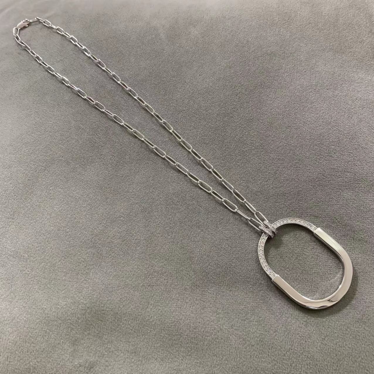 Tiffany Lock Cubic Zirconia Necklace
