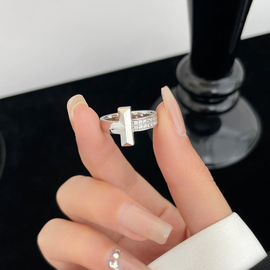 Tiffany T Wide Cubic Zirconia Ring