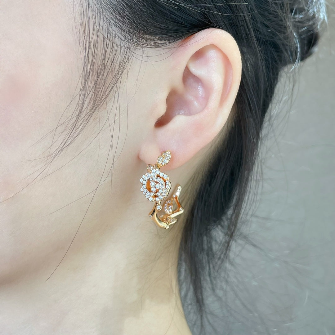 Dior Rose Bagatelle Cubic Zirconia Earrings