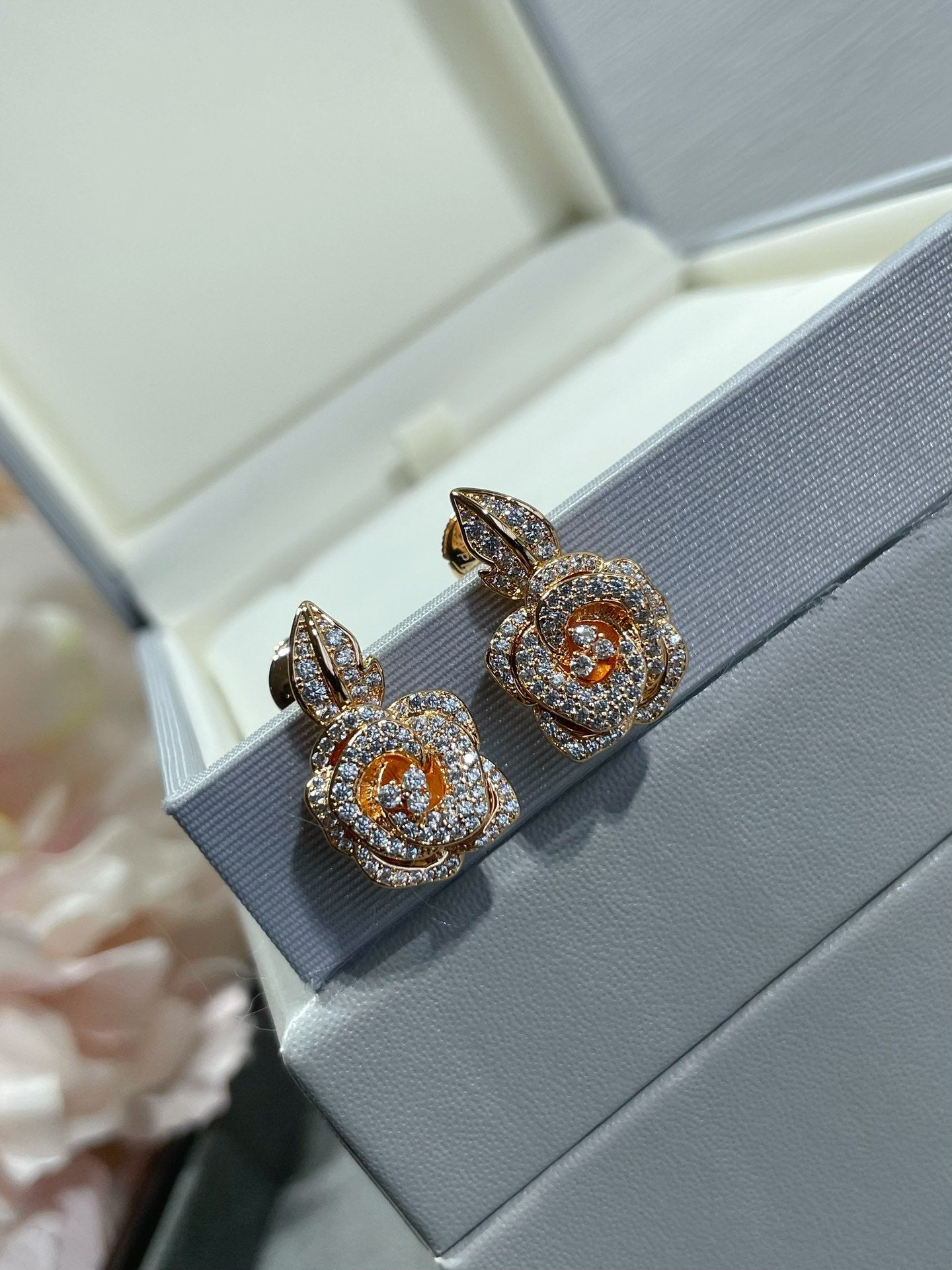Dior Rose Bagatelle Cubic Zirconia Medium Earrings