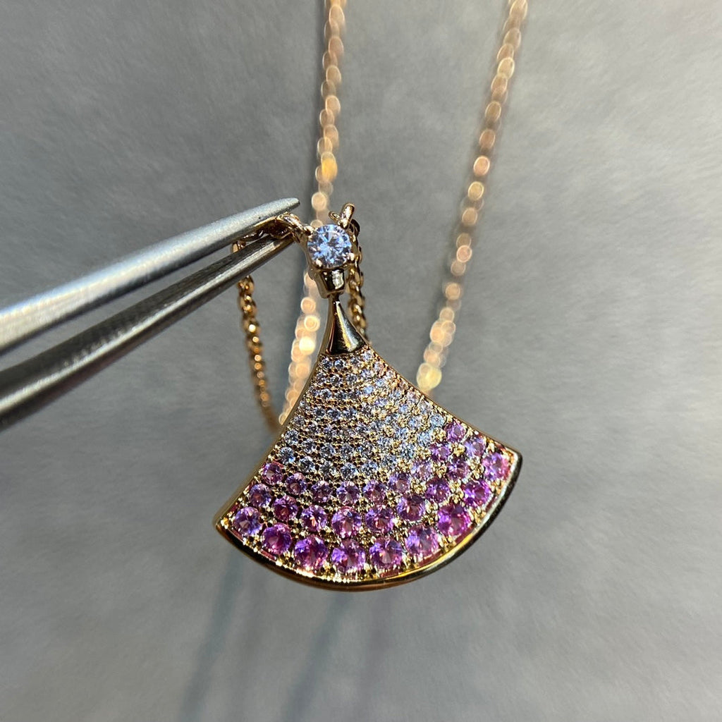 Bvlgari Dream Pink Cubic Zirconia Paved Necklace