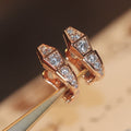 Bvlgari Serpent Pink Gold Cubic Zirconia Earrings