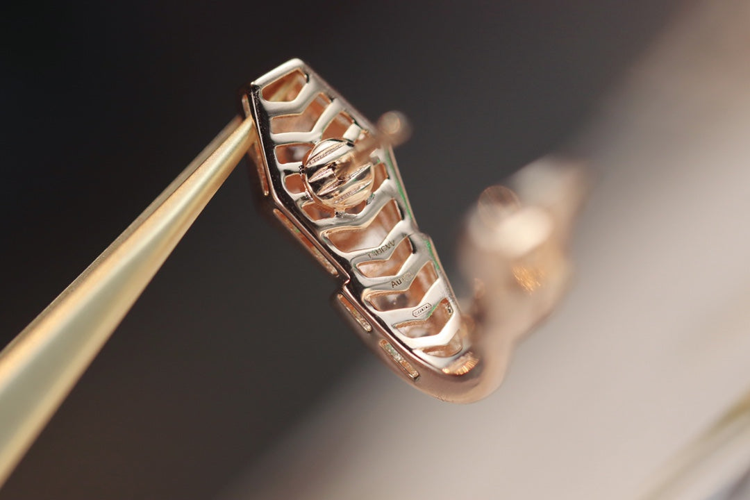 Bvlgari Serpent Pink Gold Cubic Zirconia Earrings