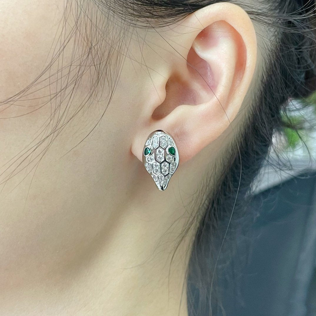 Bvlgari Serpent Cubic Zirconia Stud Earrings