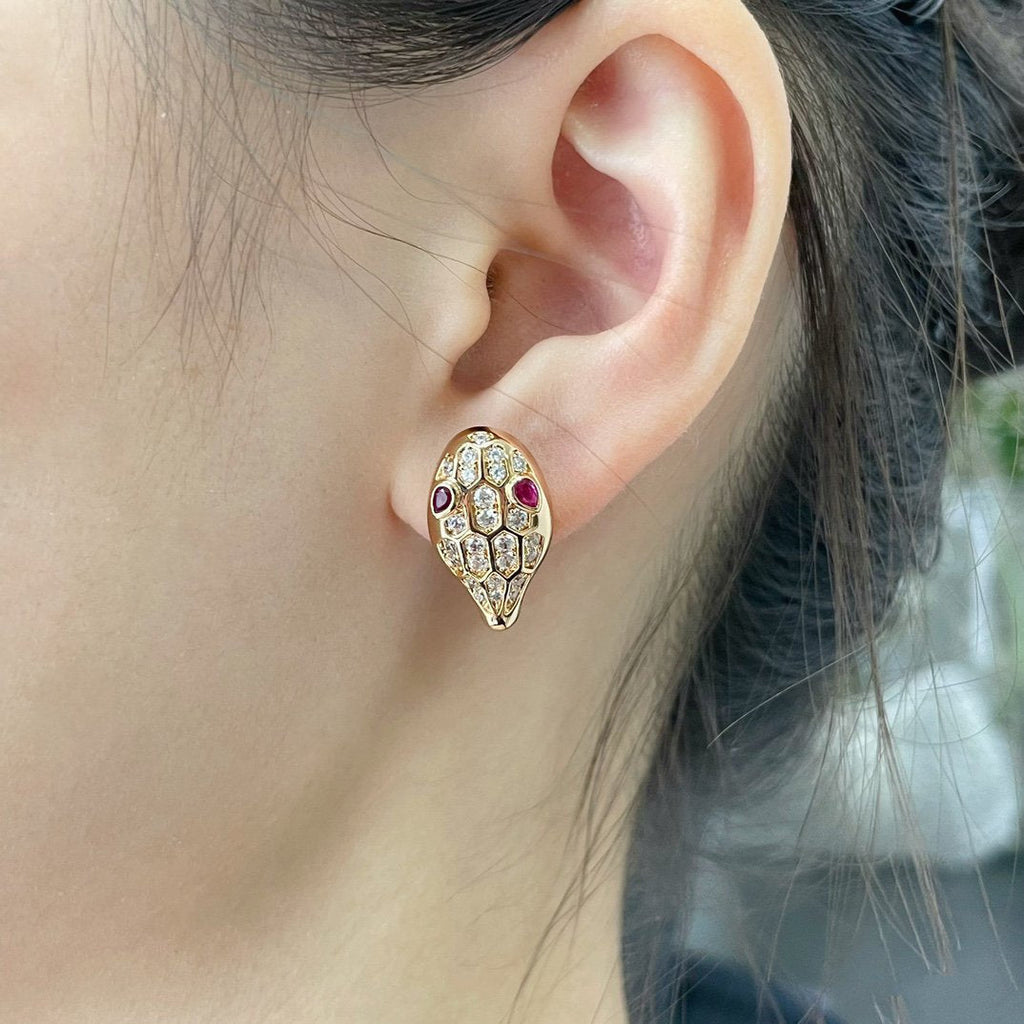 Bvlgari Serpent Cubic Zirconia Stud Earrings