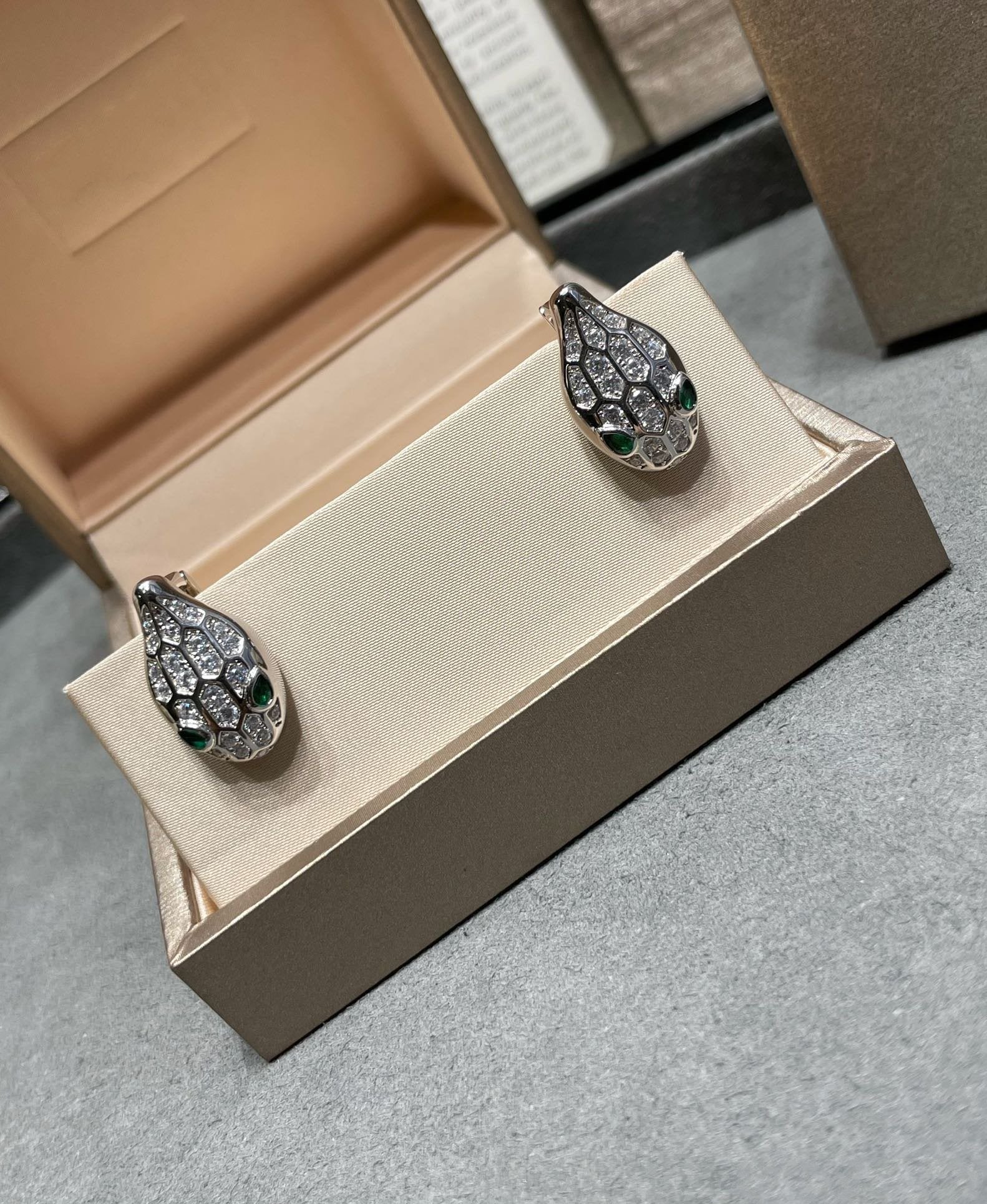 Bvlgari Serpent Cubic Zirconia Stud Earrings