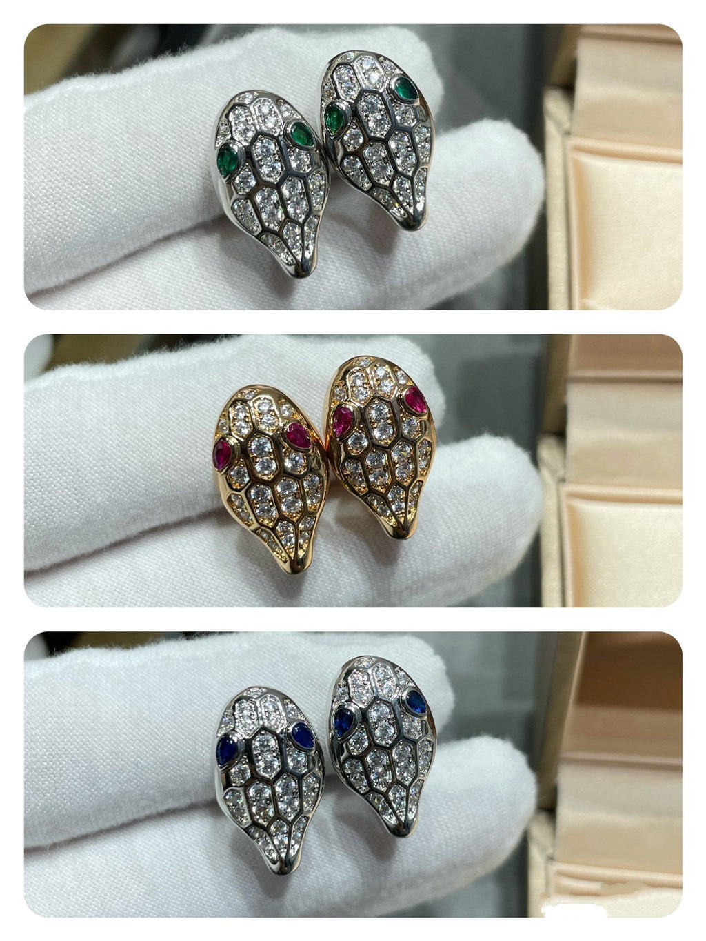 Bvlgari Serpent Cubic Zirconia Stud Earrings