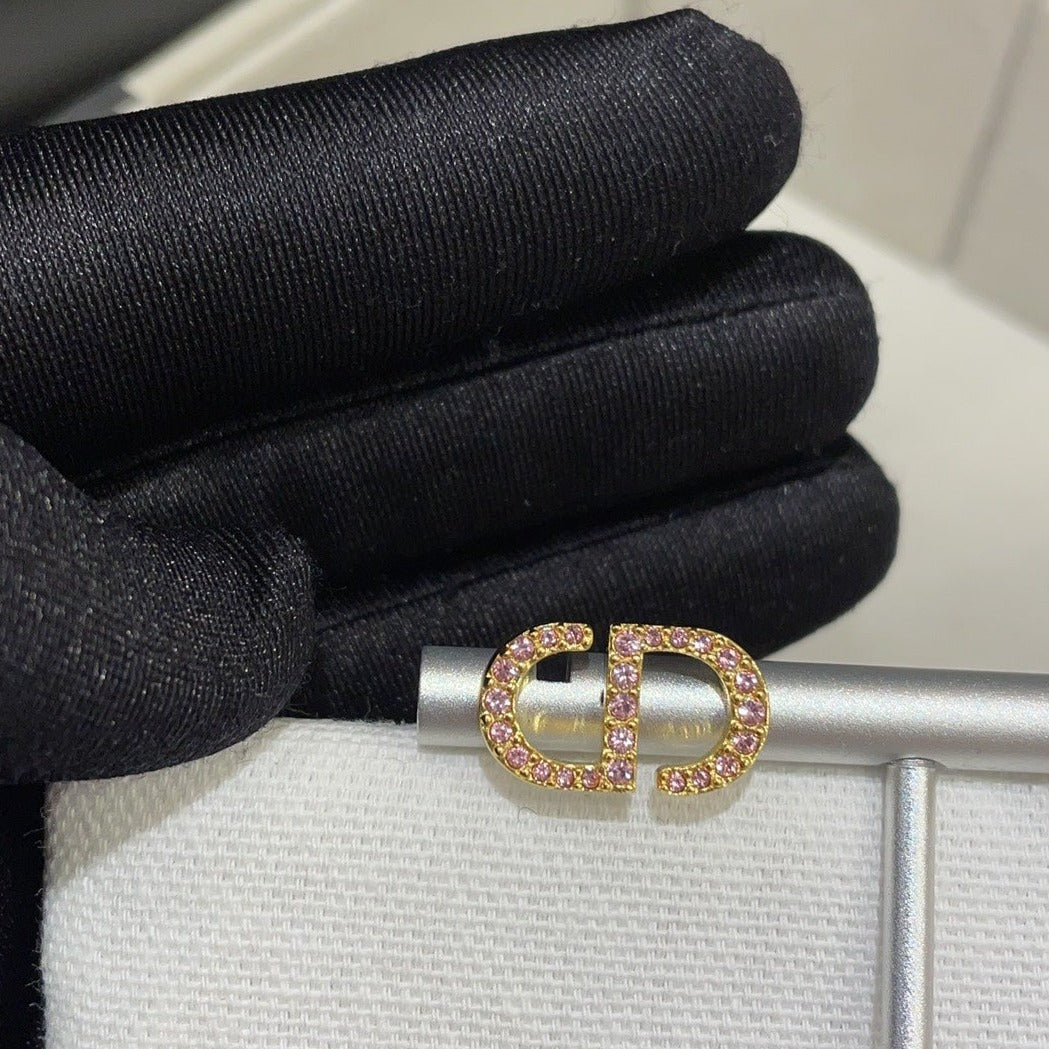 Dior Petit CD Cubic Zirconia Gold Earrings