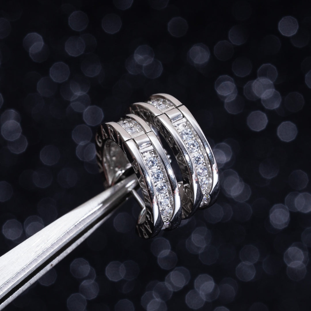 Bvlgari Zero 1 Mini Silver Cubic Zirconia Earrings