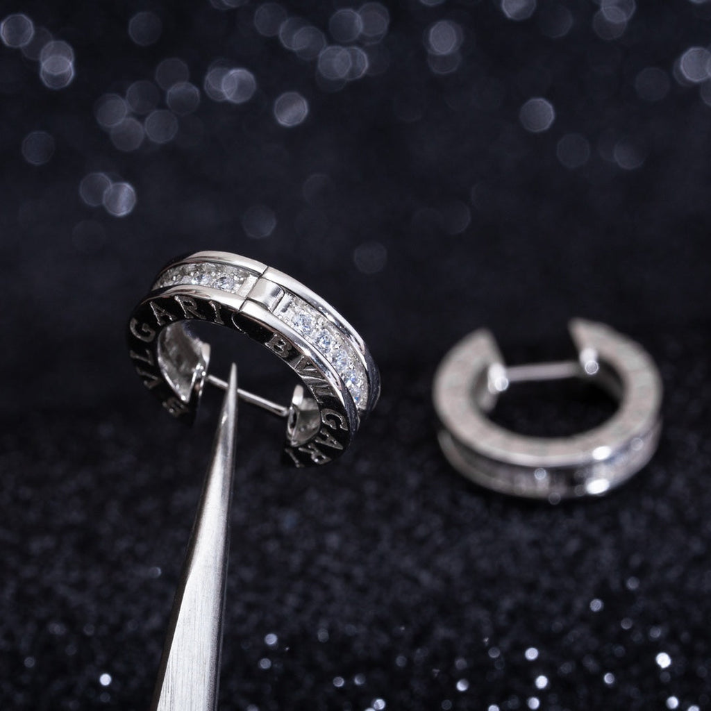 Bvlgari Zero 1 Mini Silver Cubic Zirconia Earrings