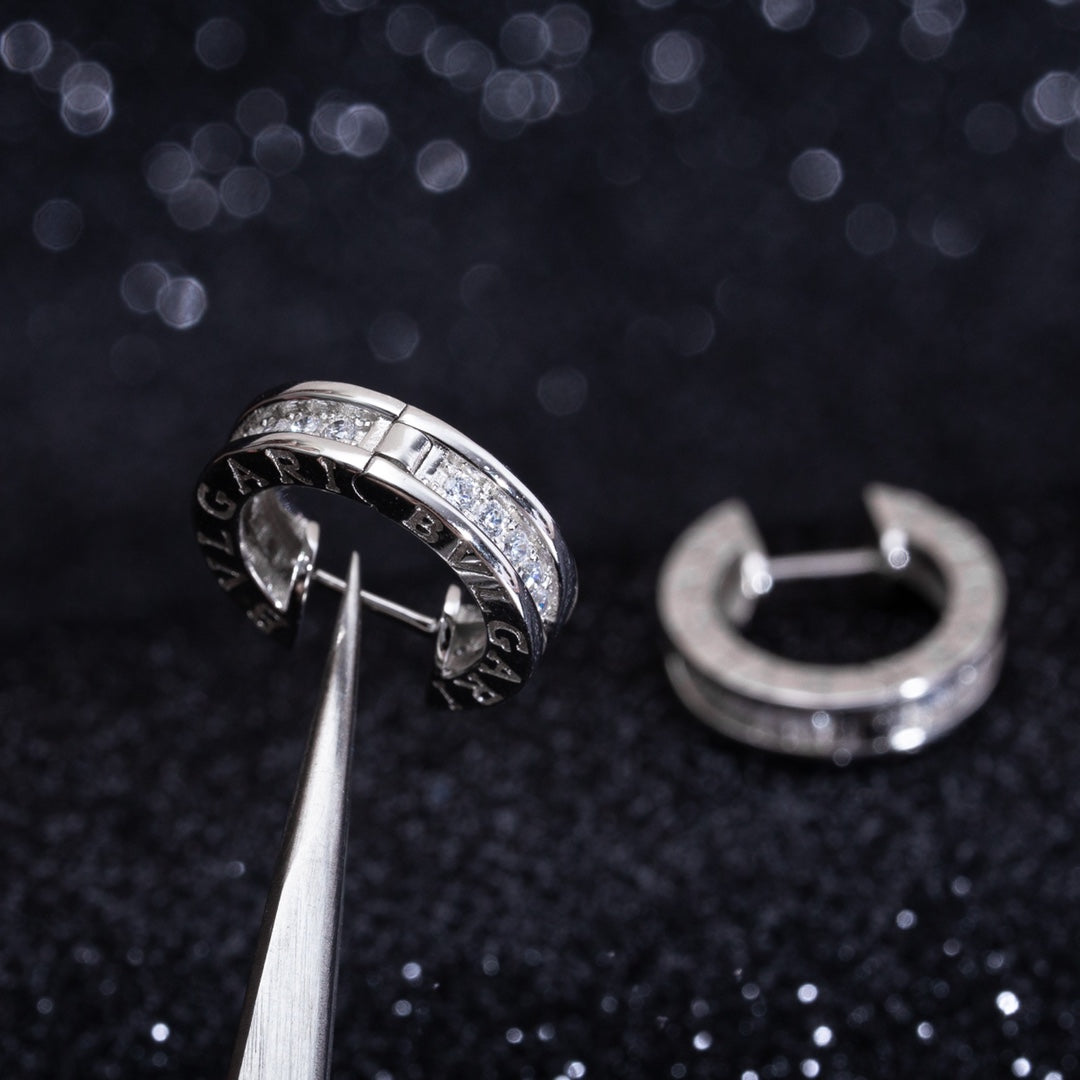 Bvlgari Zero 1 Mini Silver Cubic Zirconia Earrings