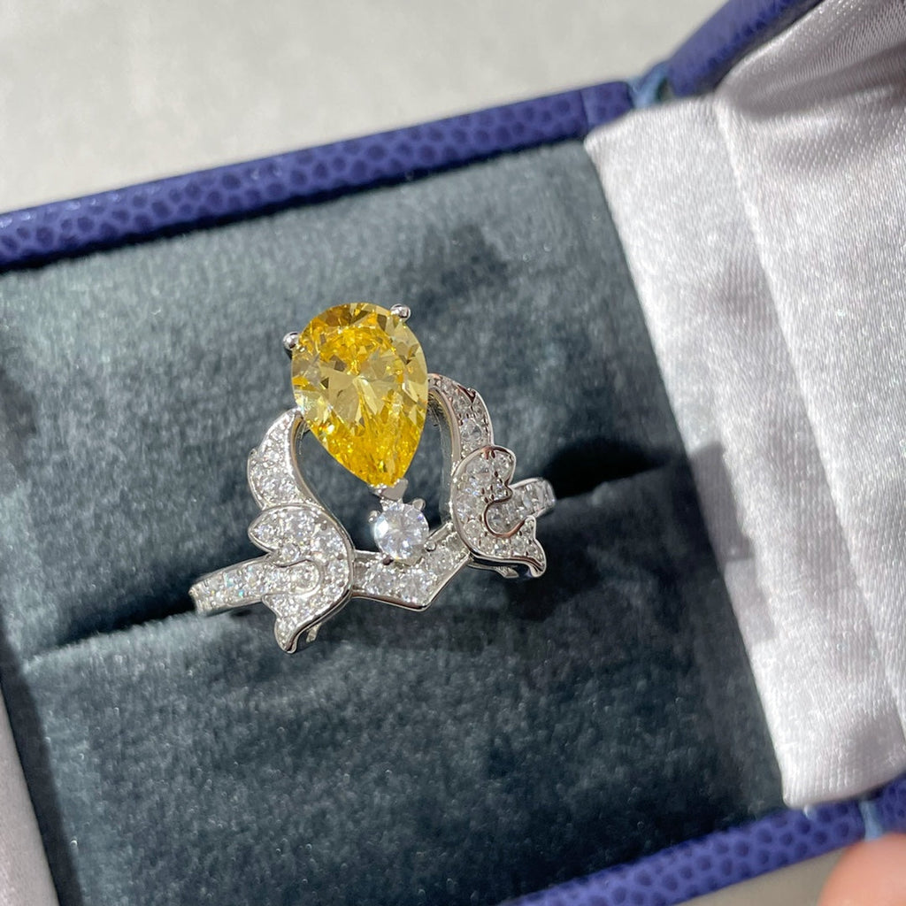 Chaumet Soir de Fete Yellow Cubic Zirconia Silver Ring