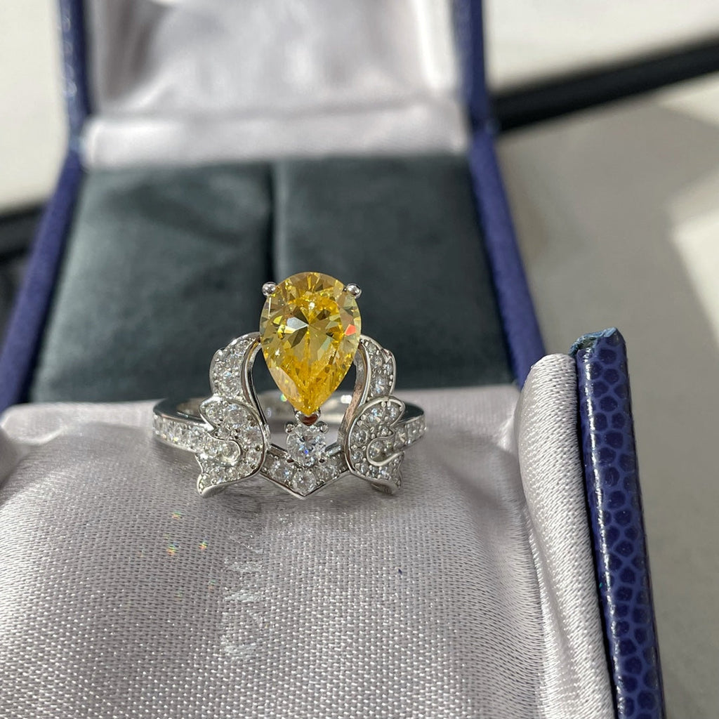 Chaumet Soir de Fete Yellow Cubic Zirconia Silver Ring