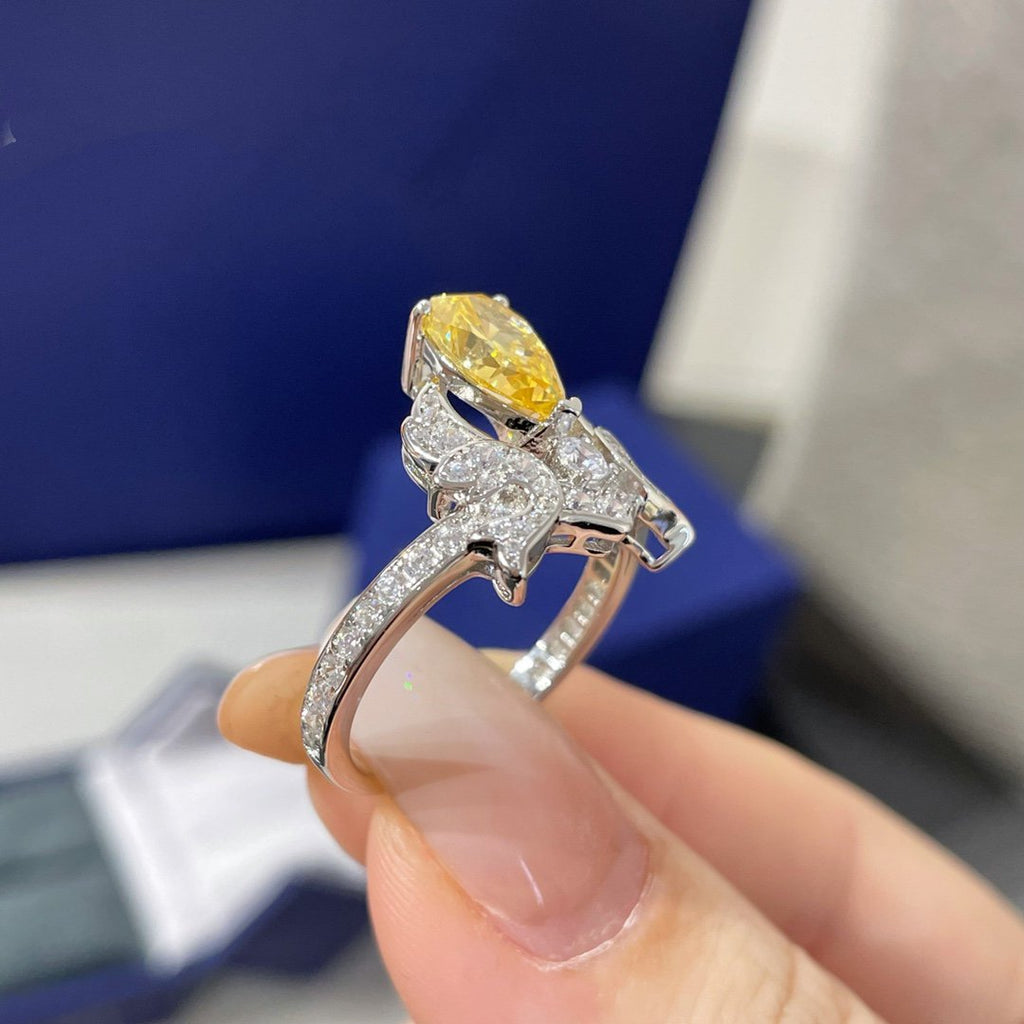 Chaumet Soir de Fete Yellow Cubic Zirconia Silver Ring