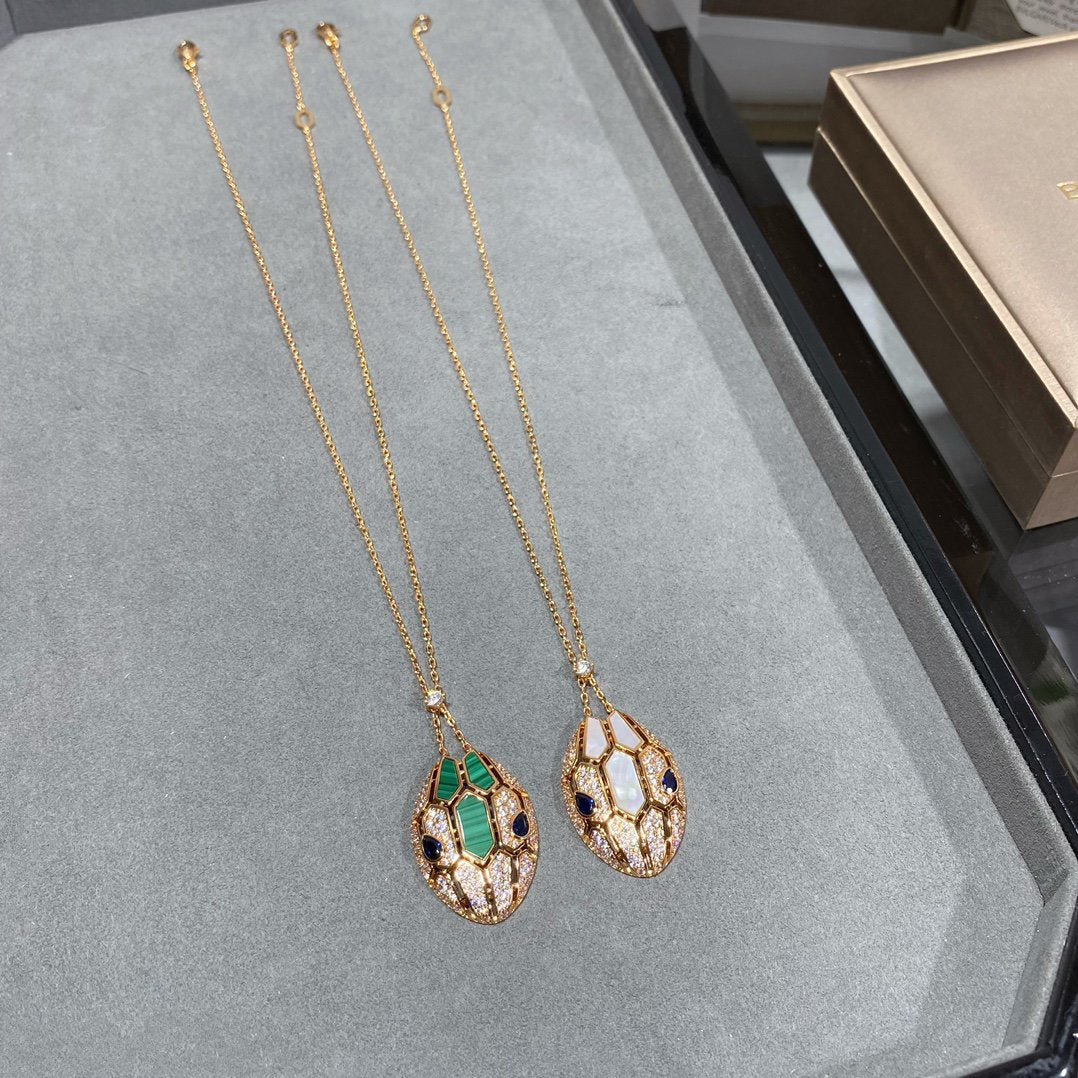 Bvlgari Serpent Pink Gold Cubic Zirconia Necklace