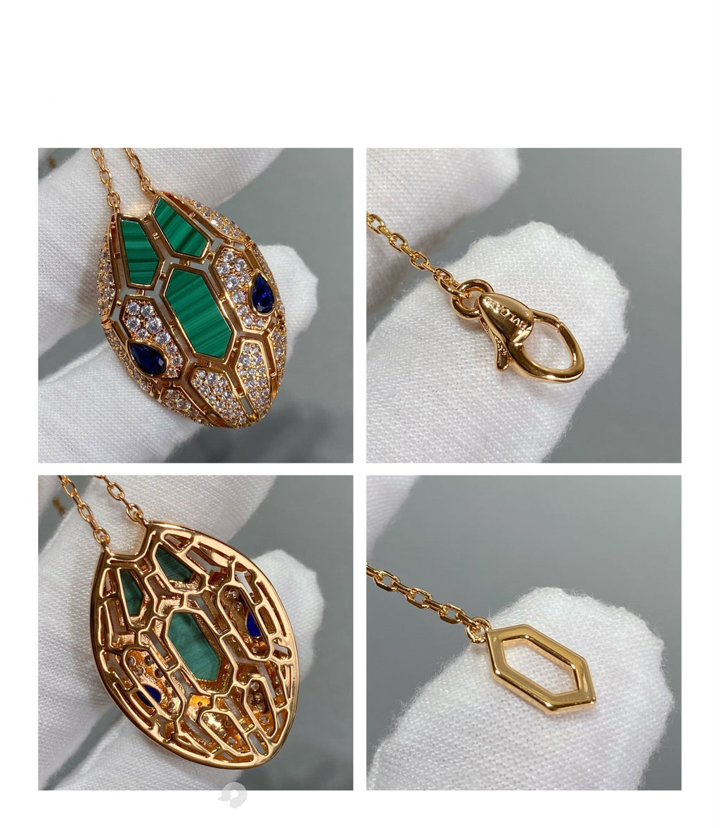 Bvlgari Serpent Pink Gold Cubic Zirconia Necklace