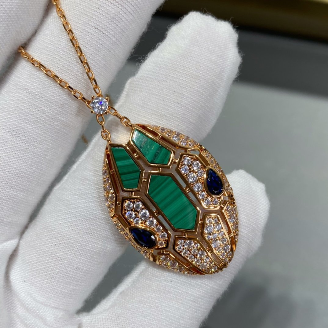 Bvlgari Serpent Pink Gold Cubic Zirconia Necklace
