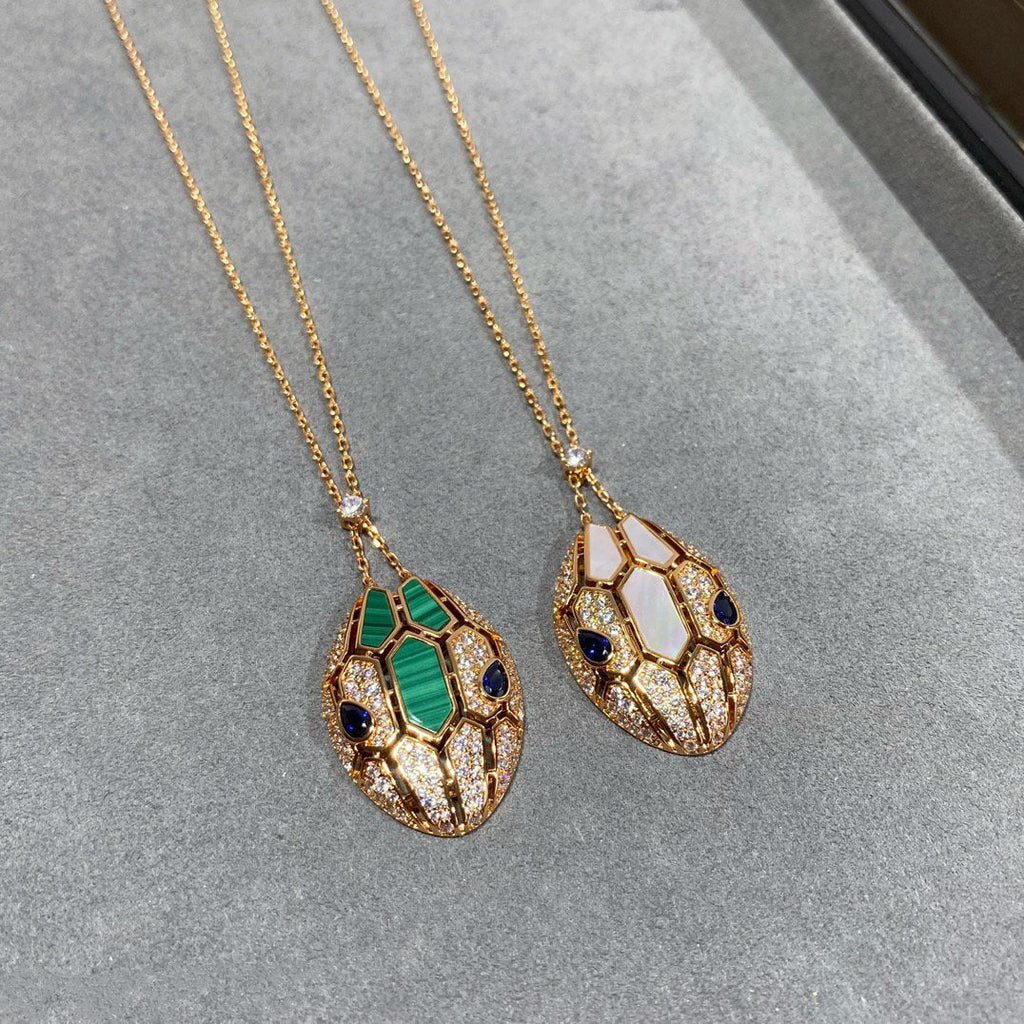 Bvlgari Serpent Pink Gold Cubic Zirconia Necklace