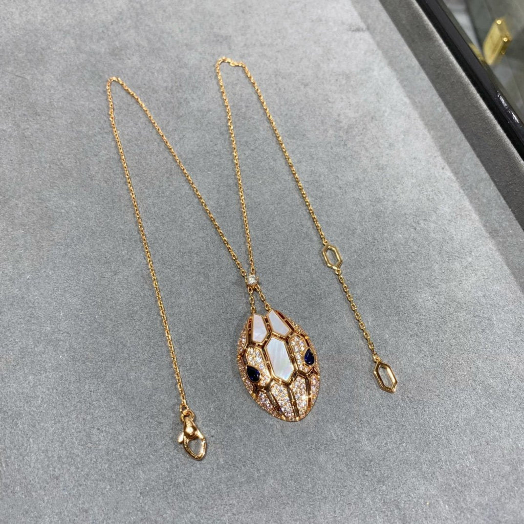 Bvlgari Serpent Pink Gold Cubic Zirconia Necklace