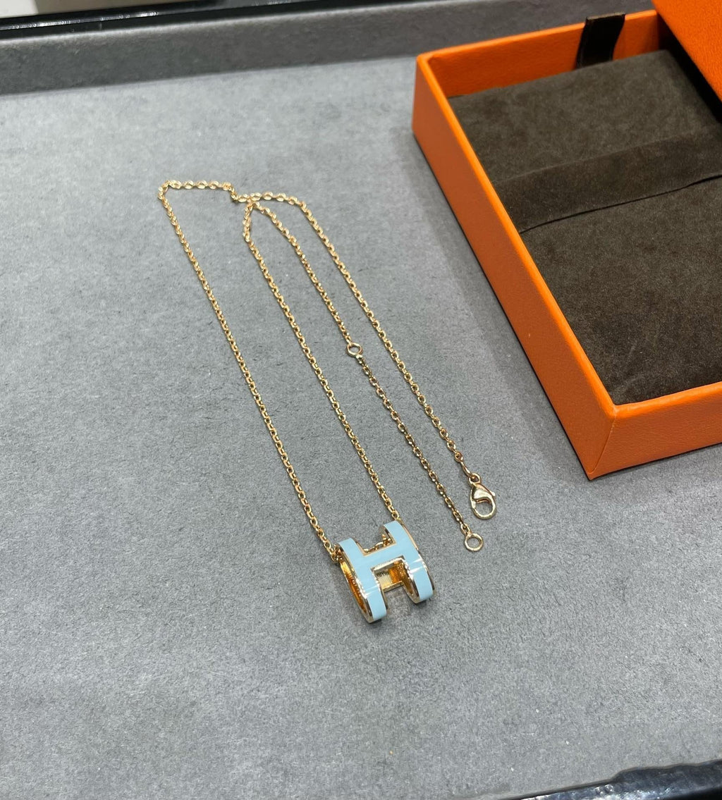 Hermes Pop H Sky Blue Necklace