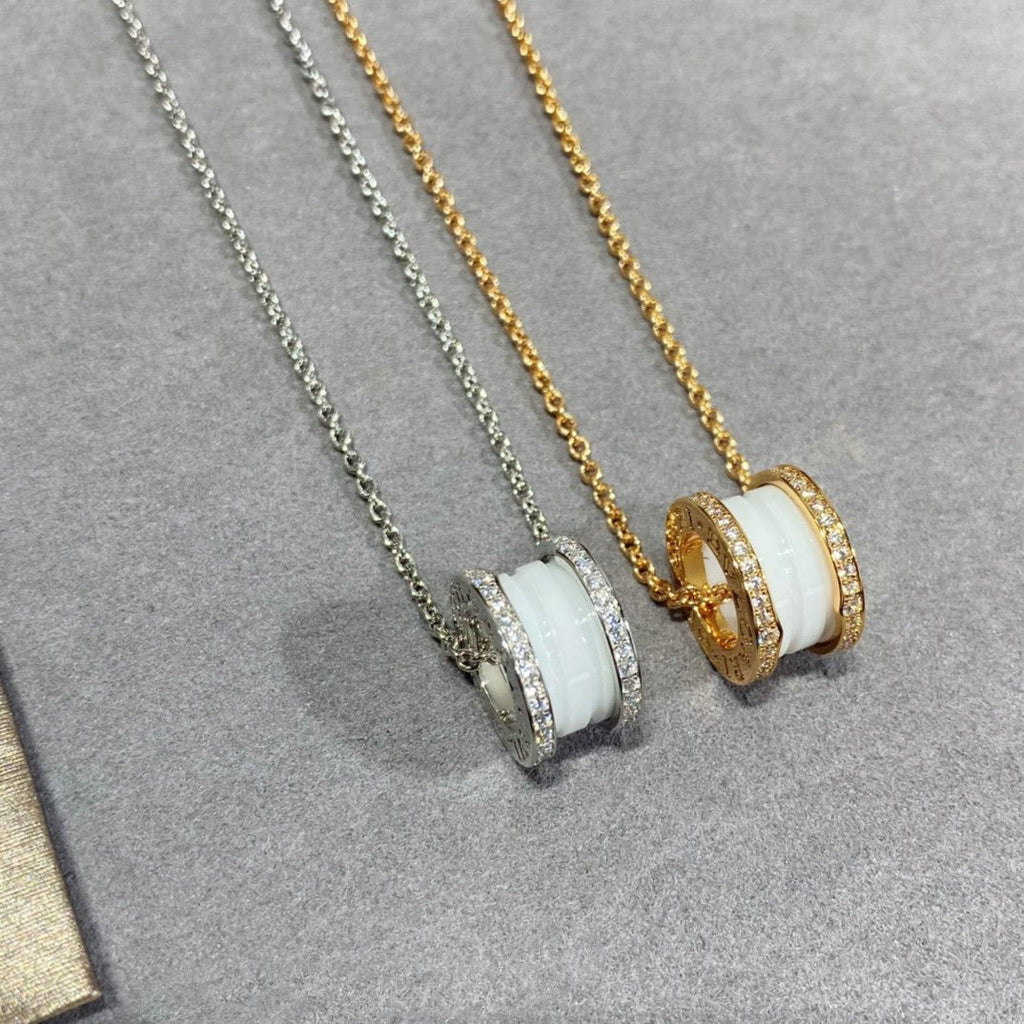 Bvlgari Zero 1 Cubic Zirconia Ceramic Necklace