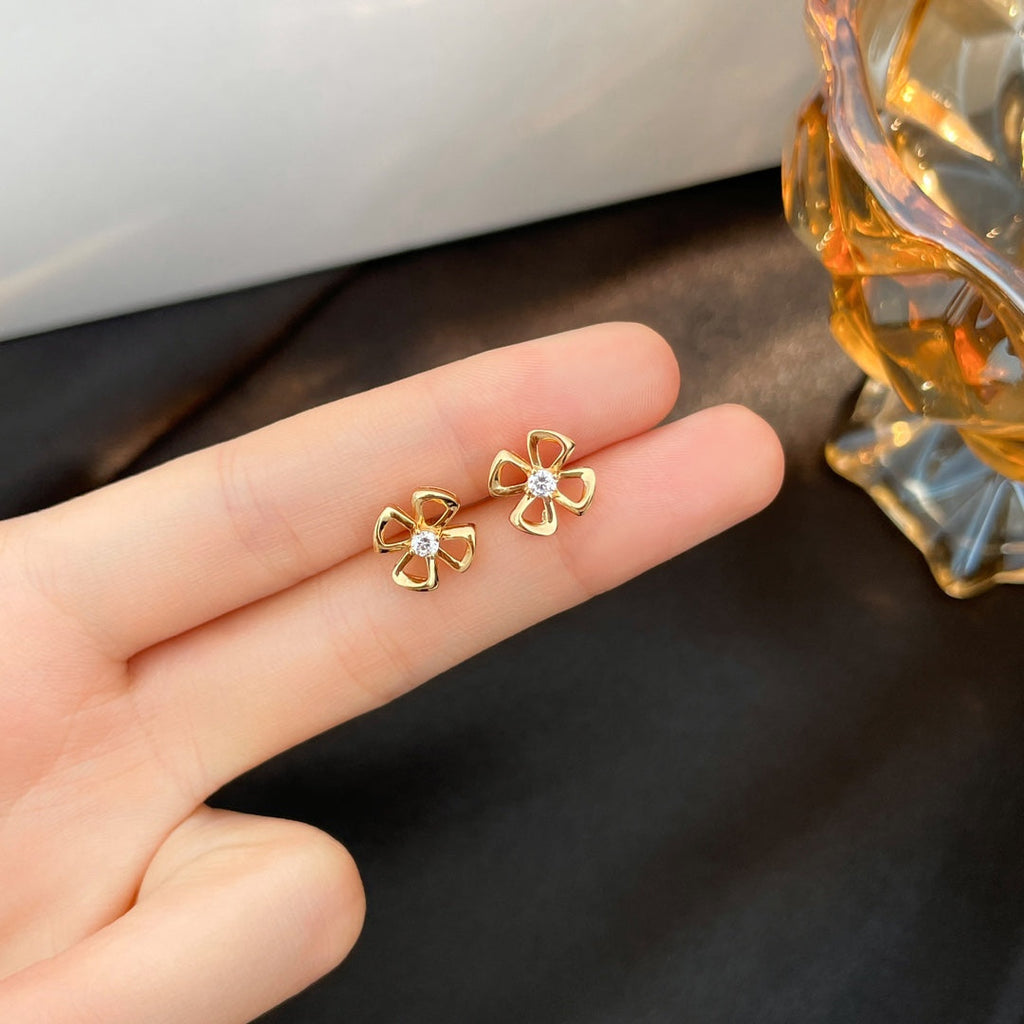 Bvlgari Fiorever Mini Cubic Zirconia Stud Earrings